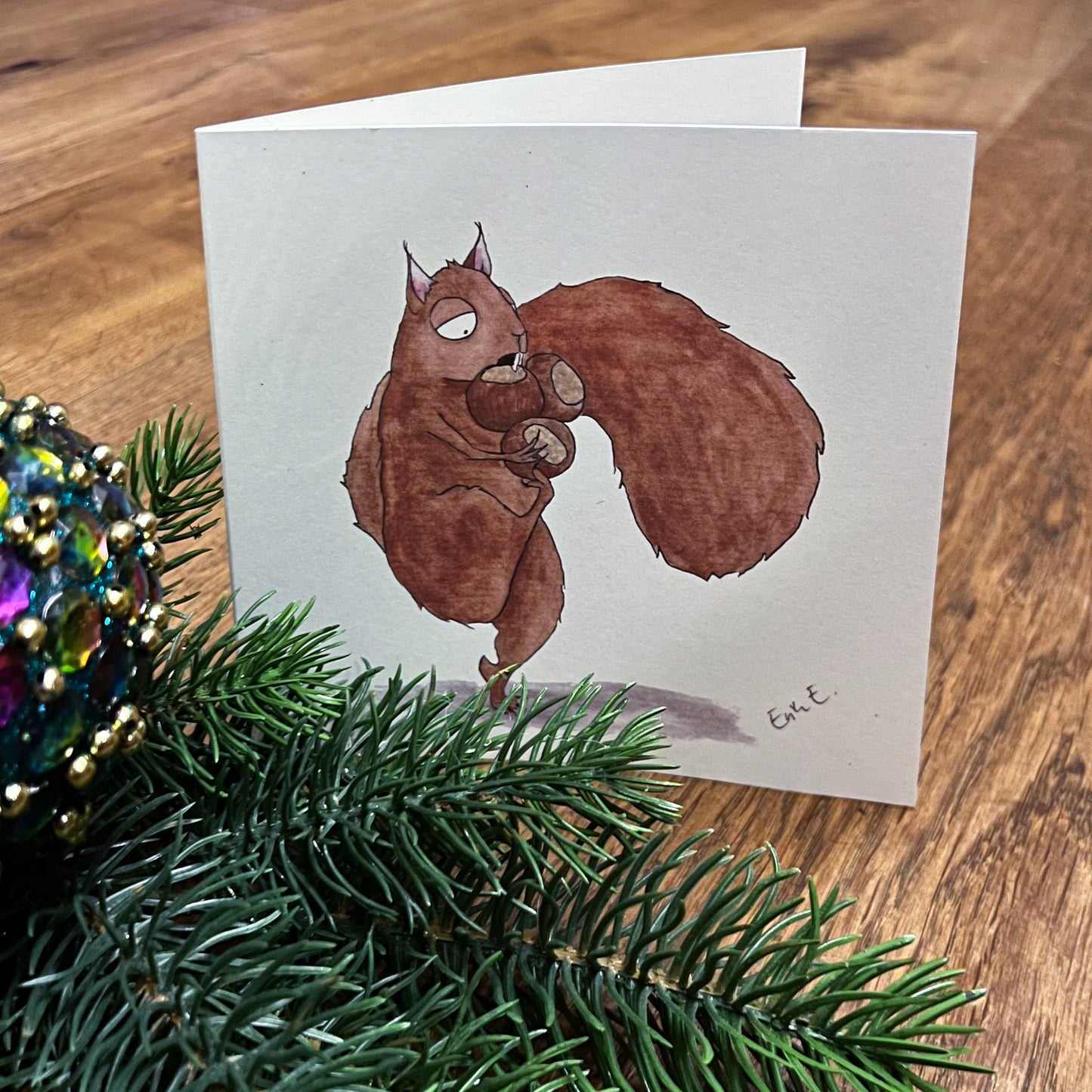 SQUIRREL X-mas cards - Folded