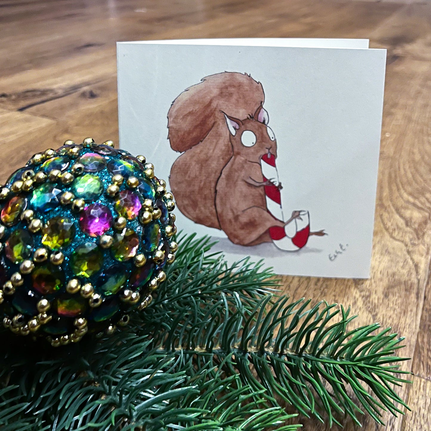 SQUIRREL X-mas cards - Folded