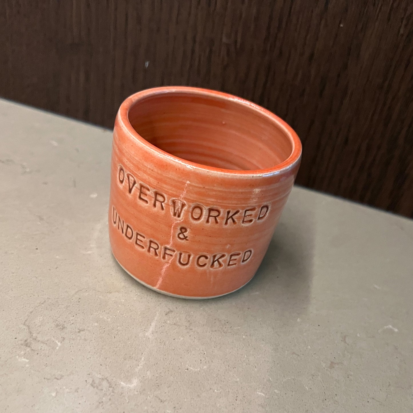 Coffee mug - Overworked Underfucked- Pink