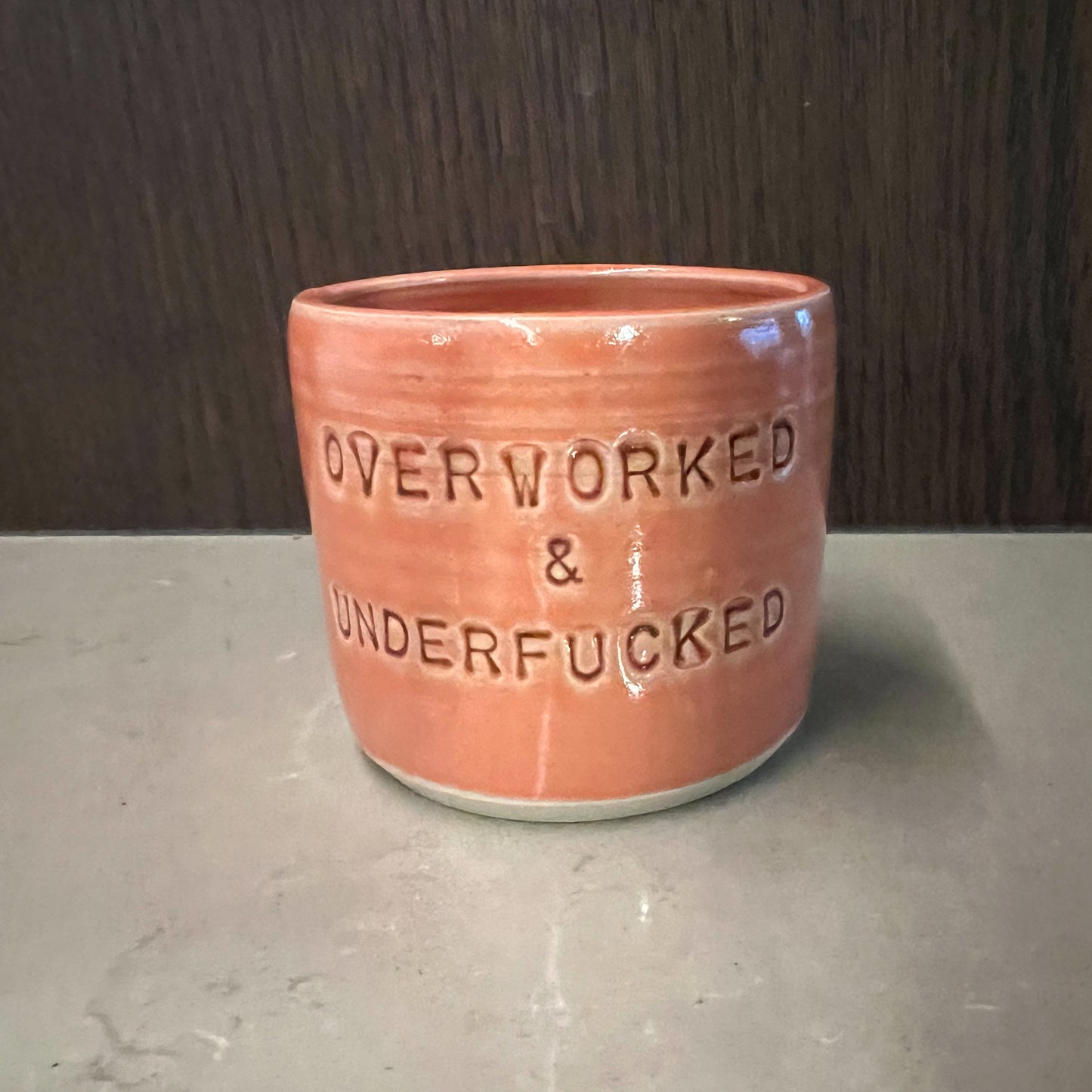 Coffee mug - Overworked Underfucked- Pink